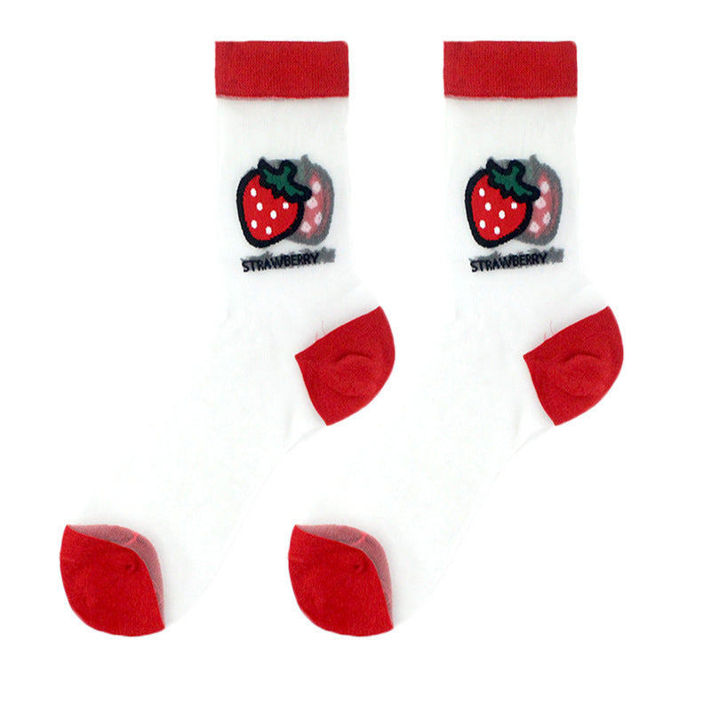 Sheer Floral Mid Socks