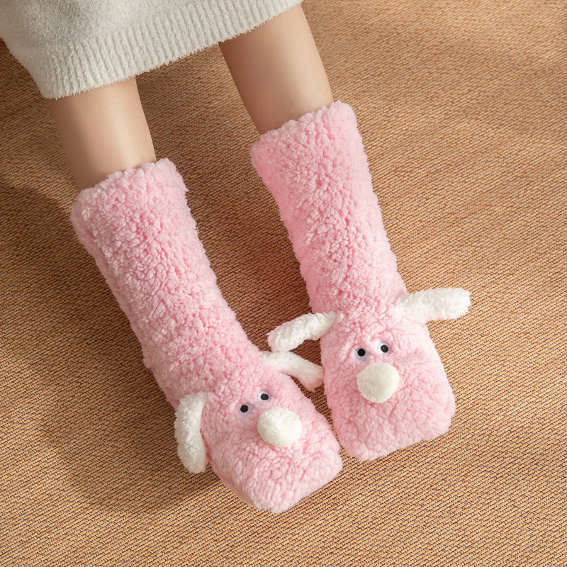 Female Plush Dog Home Socks