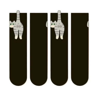 Female Cat Cotton Mid Socks