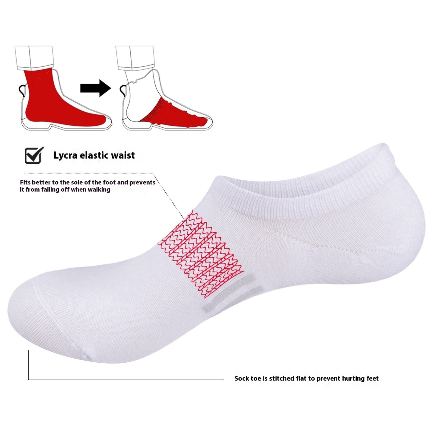 Male Invisible Cotton Socks