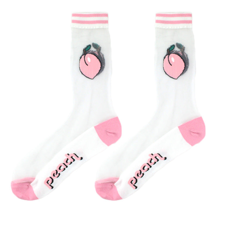 Sheer Floral Mid Socks