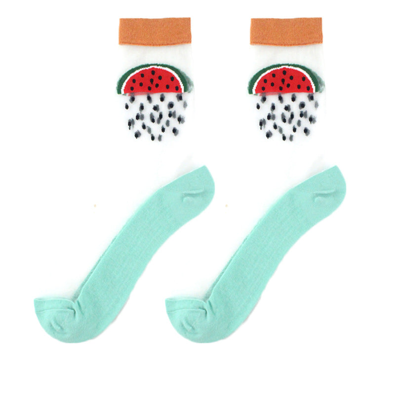 Sheer Floral Mid Socks