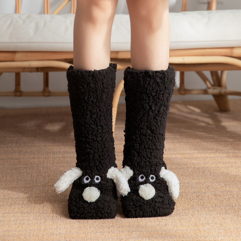 Female Plush Dog Home Socks