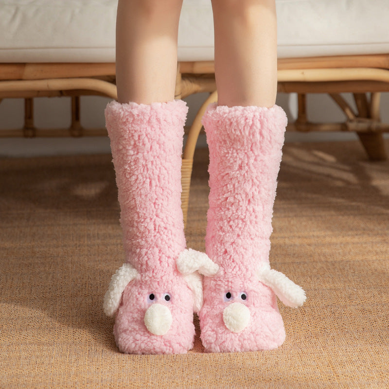 Female Plush Dog Home Socks